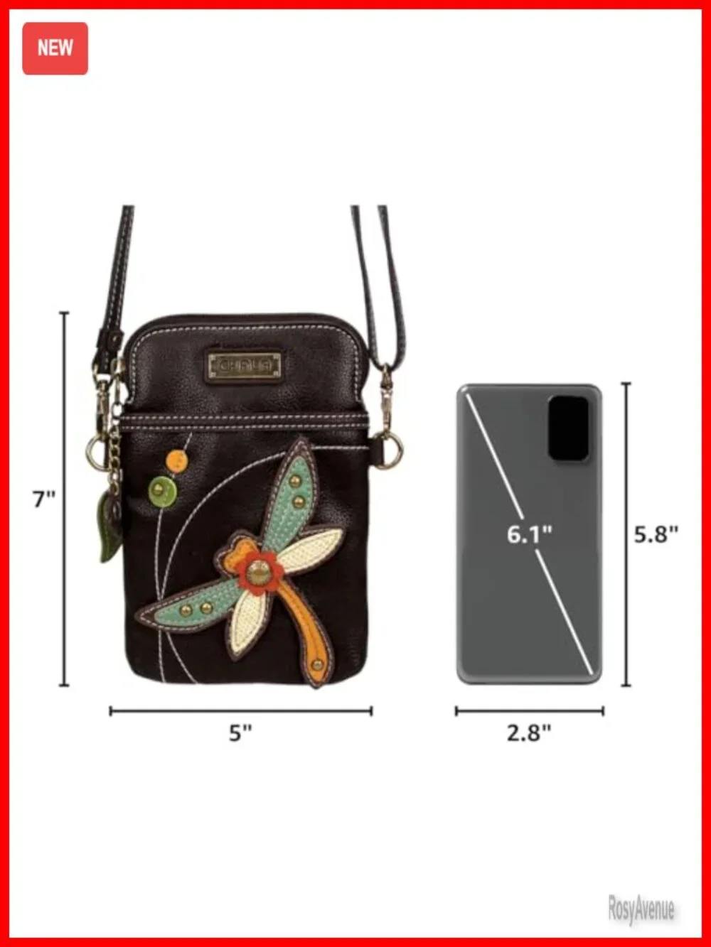 PU Leather Canvas Cell Phone Crossbody Purse with Adjustable Strap